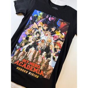 My Hero Academia Heroes Rising Movie Graphic Tee Black Small Funimation Anime